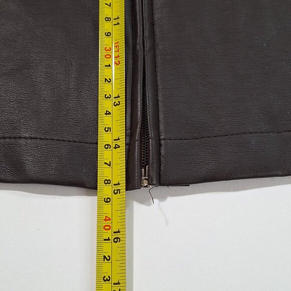 Objects D’Art Brown Pleather & Knit Vest Size Med 90s Artsy Vintage Made in USA - Picture 15 of 16